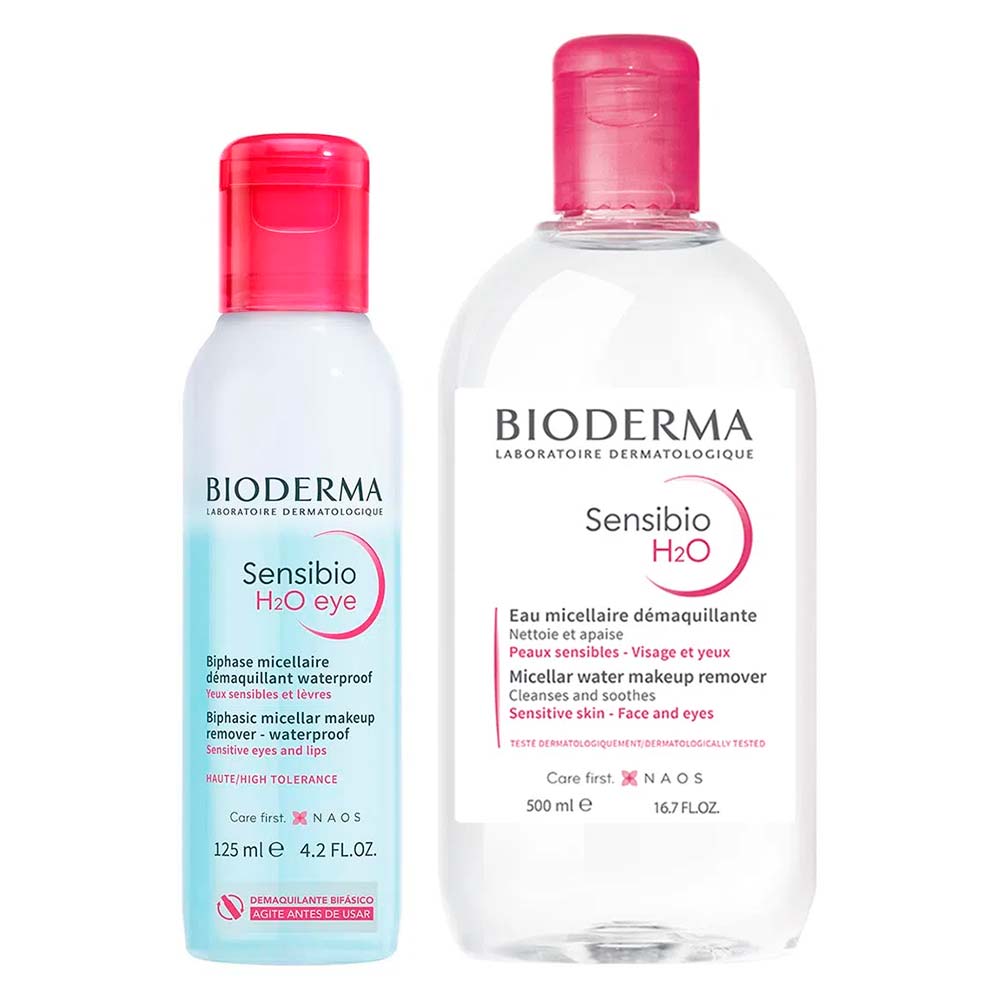 Bioderma Kit – Água Micelar Calmante 500ml + Água Micelar Bifásica Para Olhos E Lábios 125ml Kit