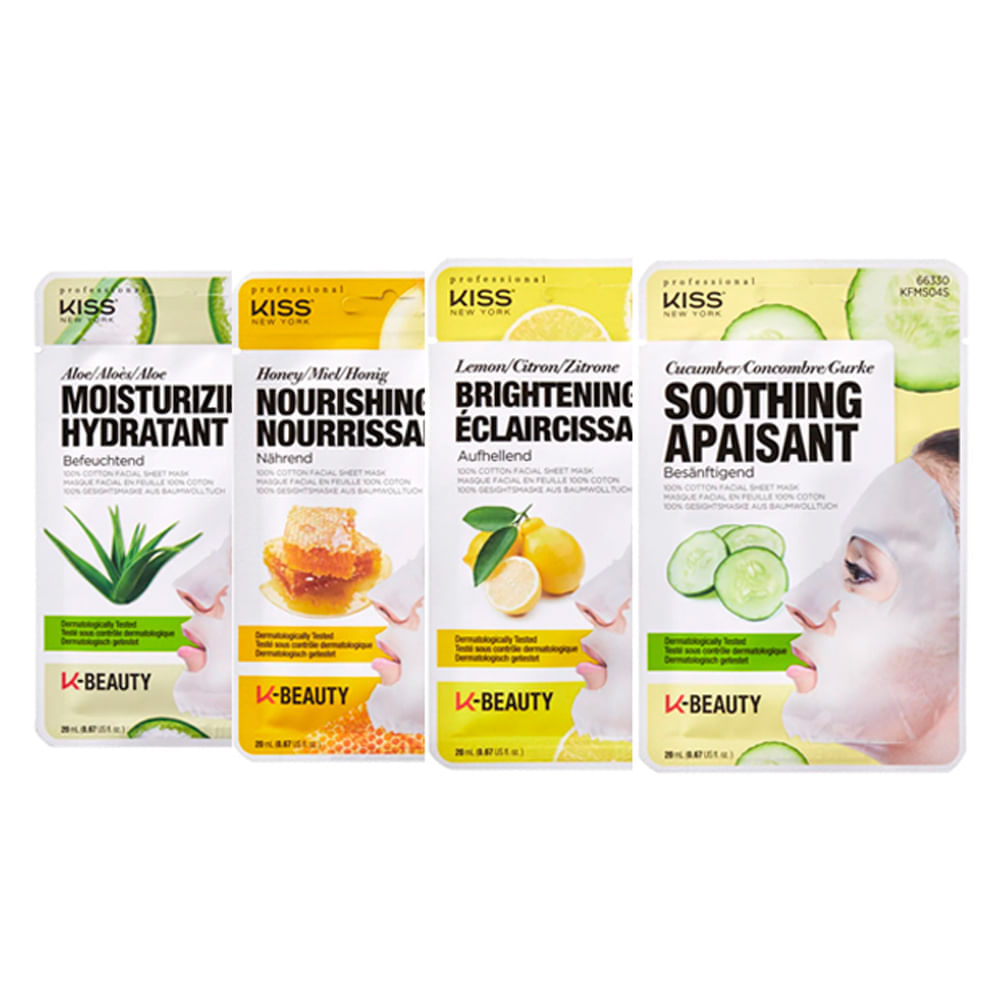 Kit Ruby Kisses - Esponja Esfoliante + 4 Máscaras Faciais Kit