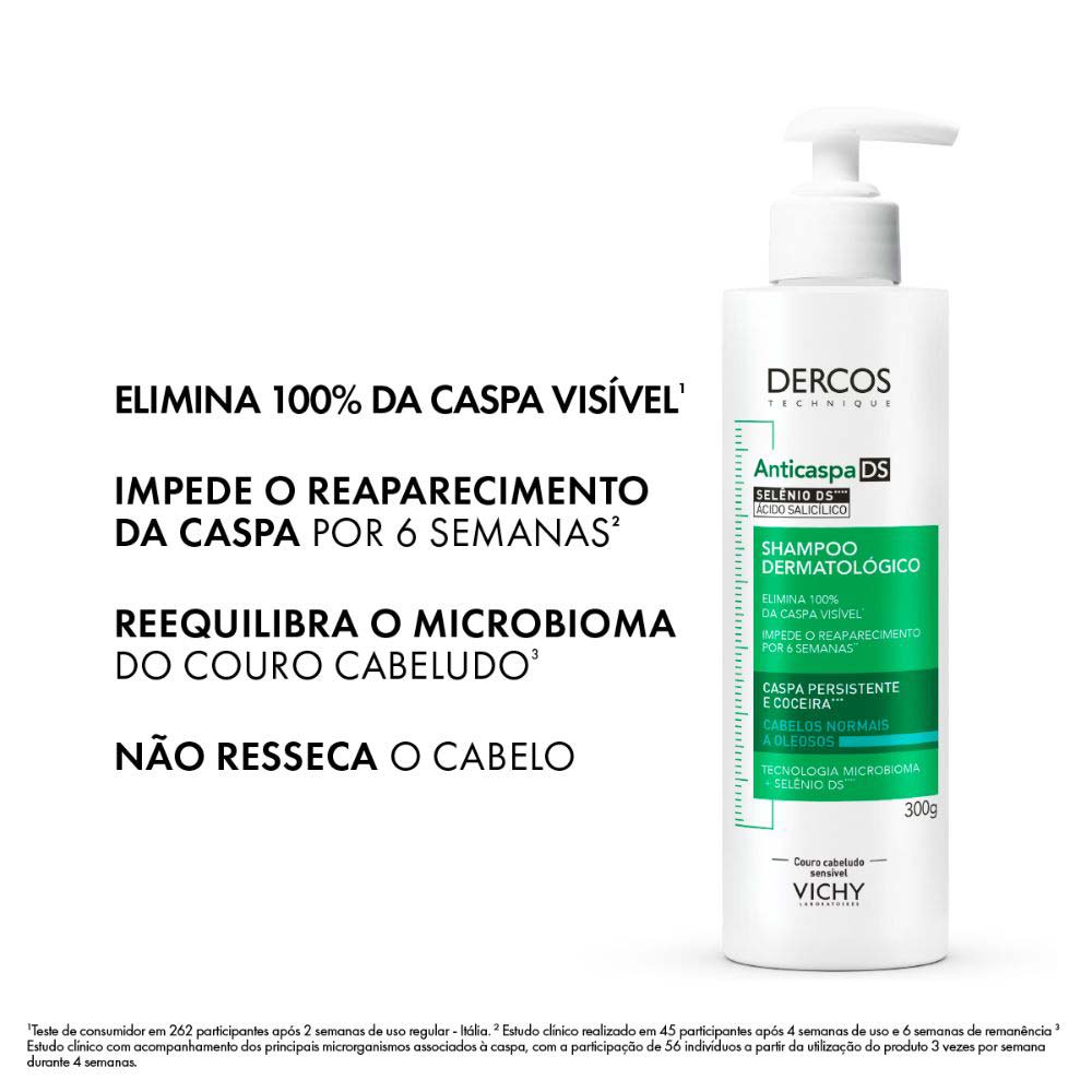 Vichy Dercos Shampoo Anticaspa DS - Cabelos Normais a Oleosos 300g
