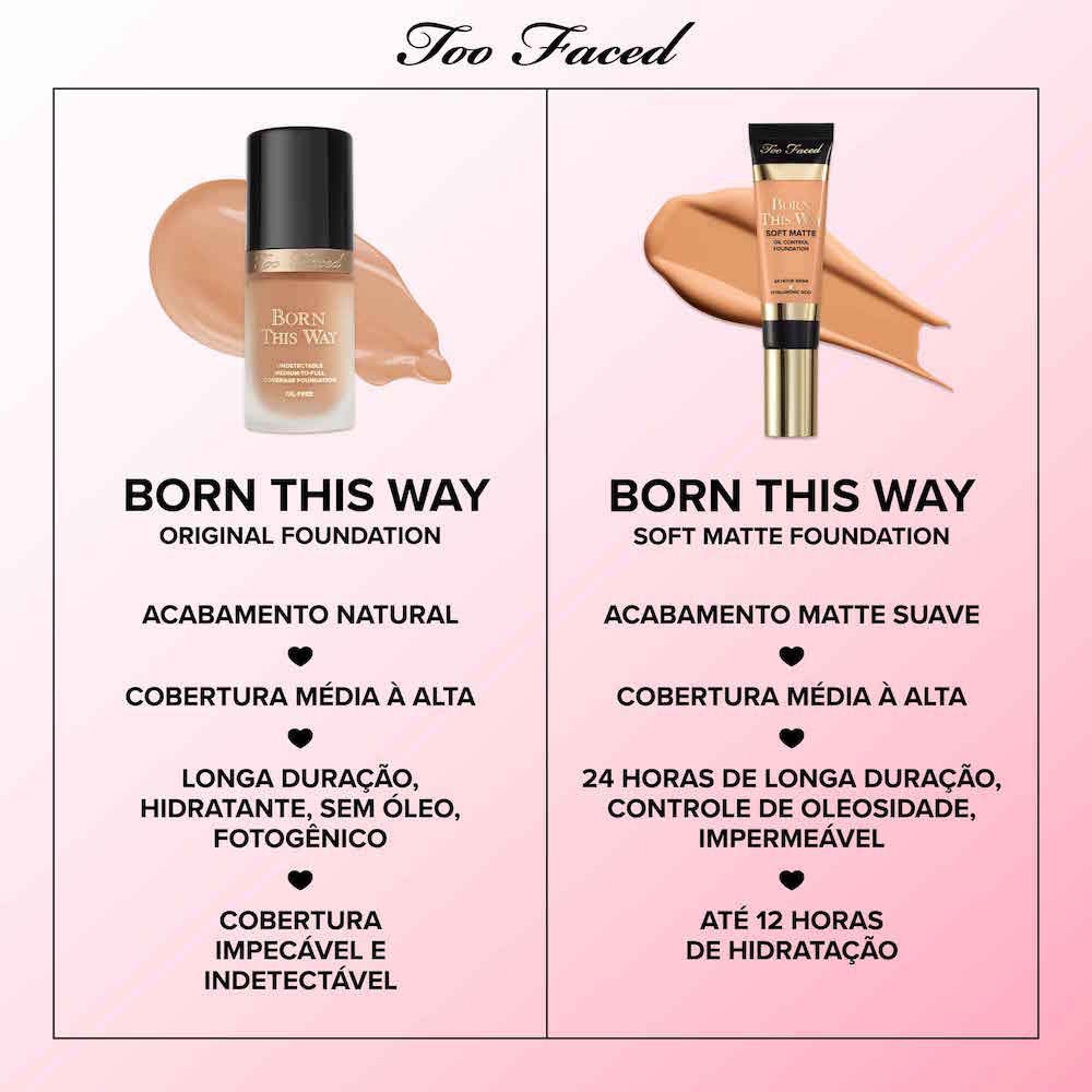 Base Líquida Too Faced Soft Matte - Born This Way Light Beige