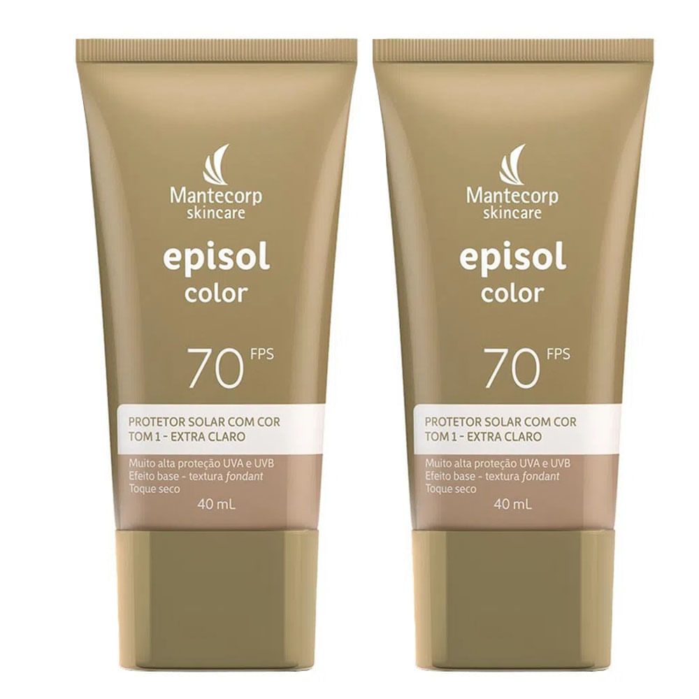 Mantecorp Skincare Episol Color Kit com 2 Protetores Solares com Cor FPS70 Tom 1 Kit