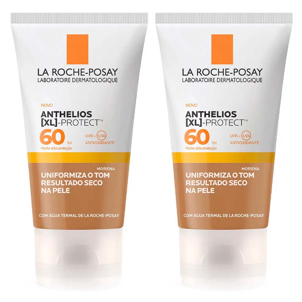 La Roche-posay Anthelios Xl Protect Kit Com 2 Unidades – Protetor Solar Facial Com Cor Morena Fps60 – 40g Kit