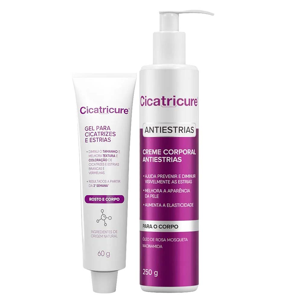 Cicatricure Kit – Gel para Cicatrizes + Creme Antiestrias Kit