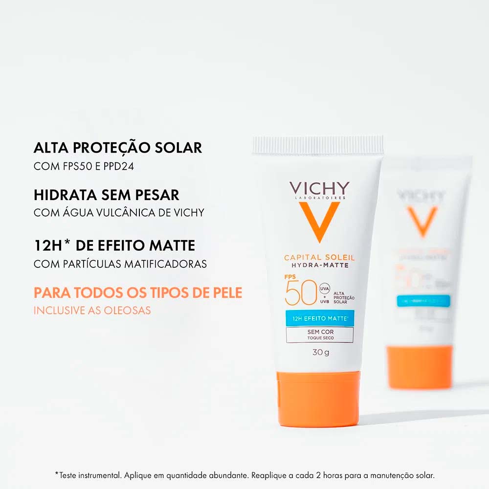 Vichy Hydra Matte Kit com 3 Unidades – Protetor Solar Facial FPS50 Kit