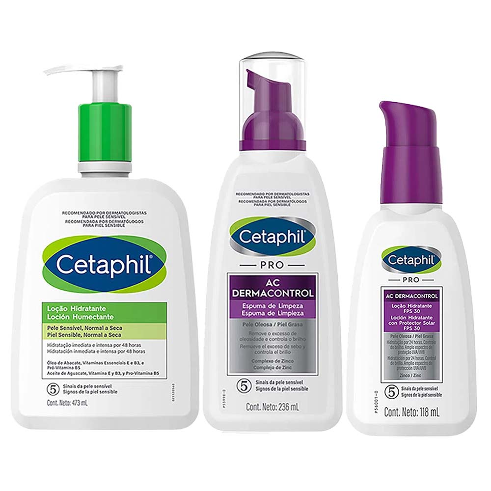 Cetaphil Kit – Espuma De Limpeza + Hidratante Facial + Loção Hidratante Kit