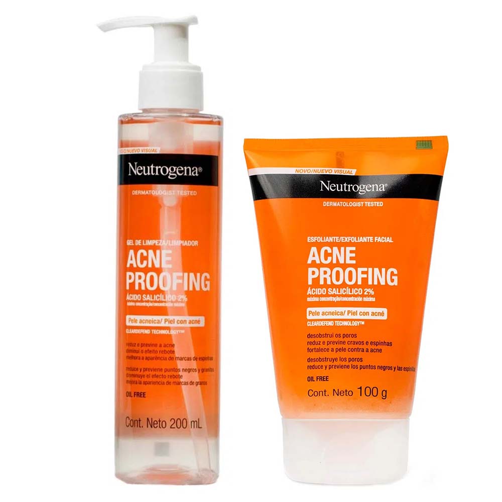 Neutrogena Acne Proofing Kit - Gel de Limpeza + Esfoliante Facial Kit
