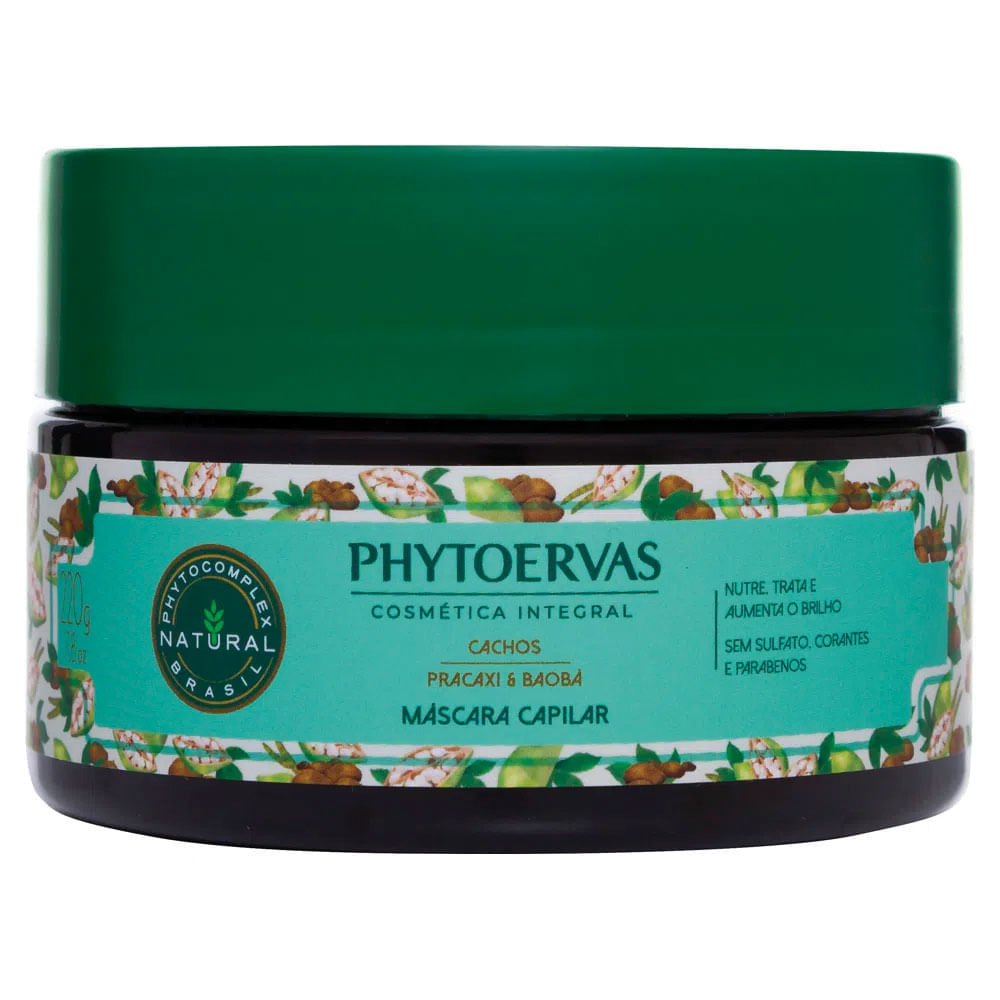 Phytoervas Pracaxi E Baobá Máscara Capilar Para Cabelos Cacheados 220g