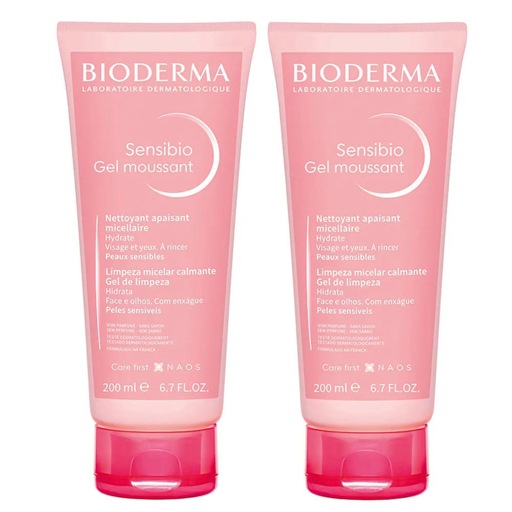 Bioderma Sensibio Gel Moussant Kit com 2 unidades de 200ml Kit