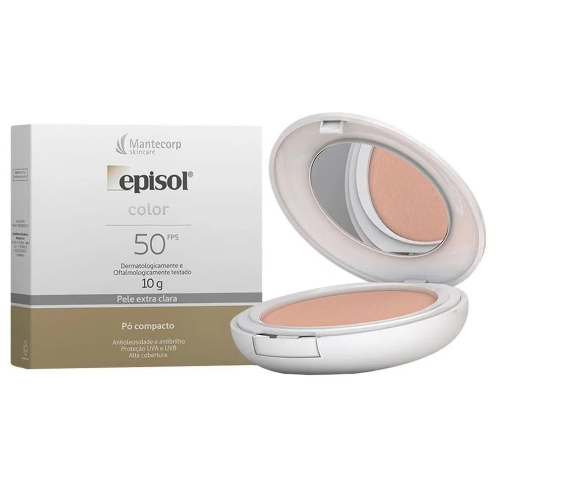 Episol Color Kit Mantecorp - Pó Compacto FPS50 + Protetor Solar Tom 1 - Extra Claro Kit