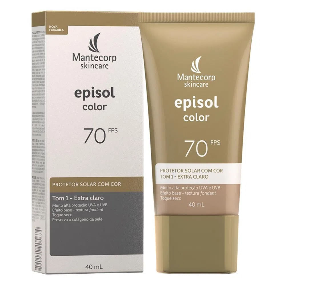 Episol Color Kit Mantecorp - Pó Compacto FPS50 + Protetor Solar Tom 1 - Extra Claro Kit