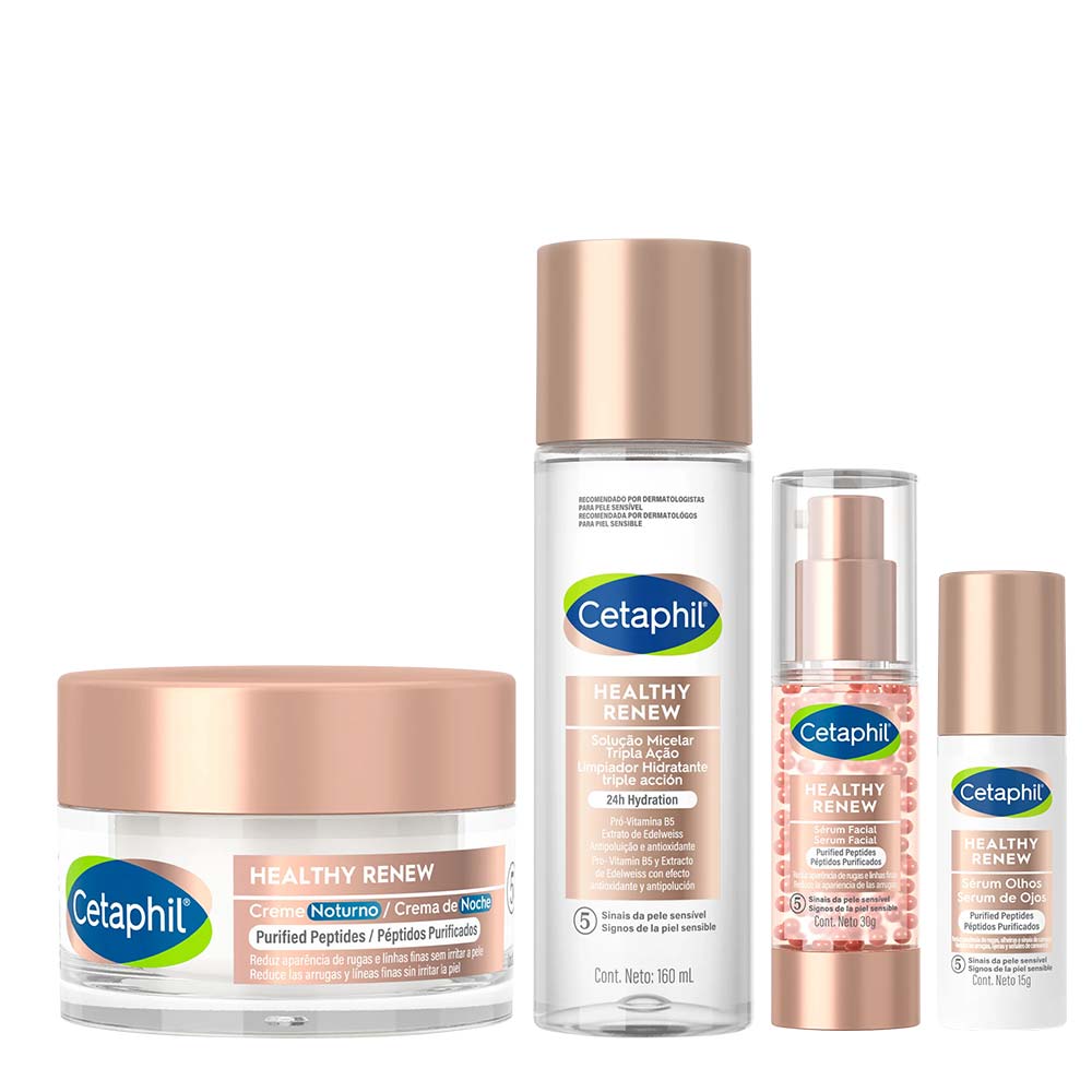 Cetaphil Healthy Renew Kit - Solução Micelar + Creme Facial Noturno + Sérum Facial + Sérum Área Dos Olhos Kit