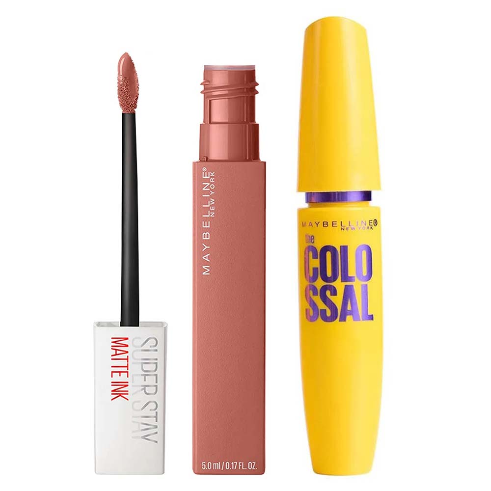 Maybelline Kit - Batom Líquido Longa Duração + Máscara de Cílios Kit