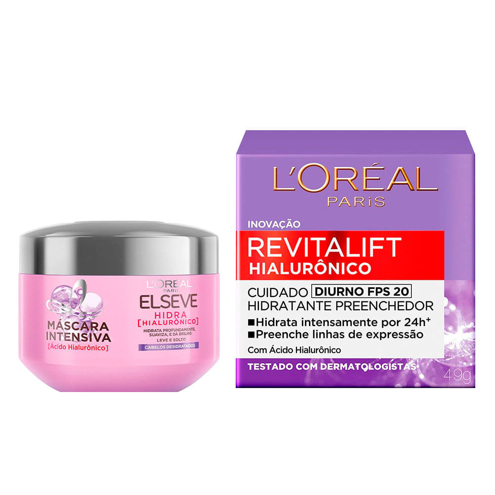 L'oréal Paris Elséve Hialurônico Kit Diurno - Máscara + Creme Anti-idade Kit