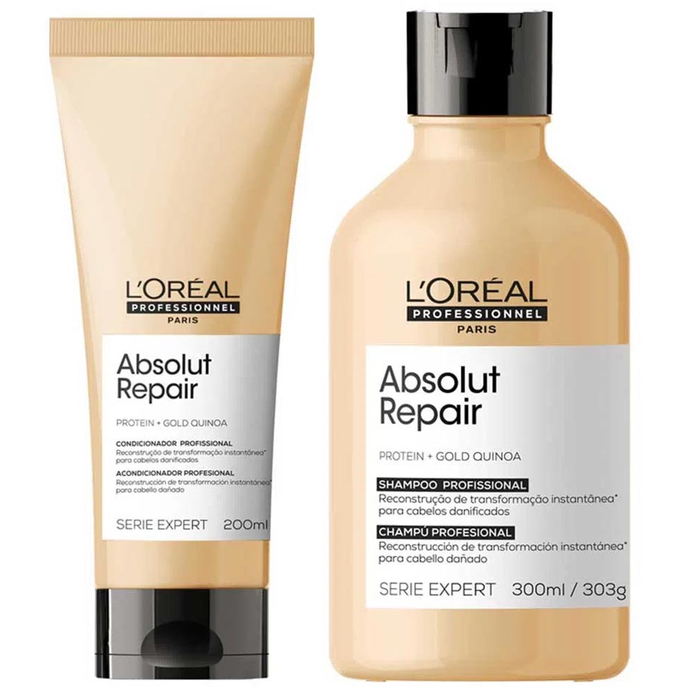L'oréal Professionnel Absolut Repair Gold Quinoa + Protein Kit – Shampoo + Condicionador Kit