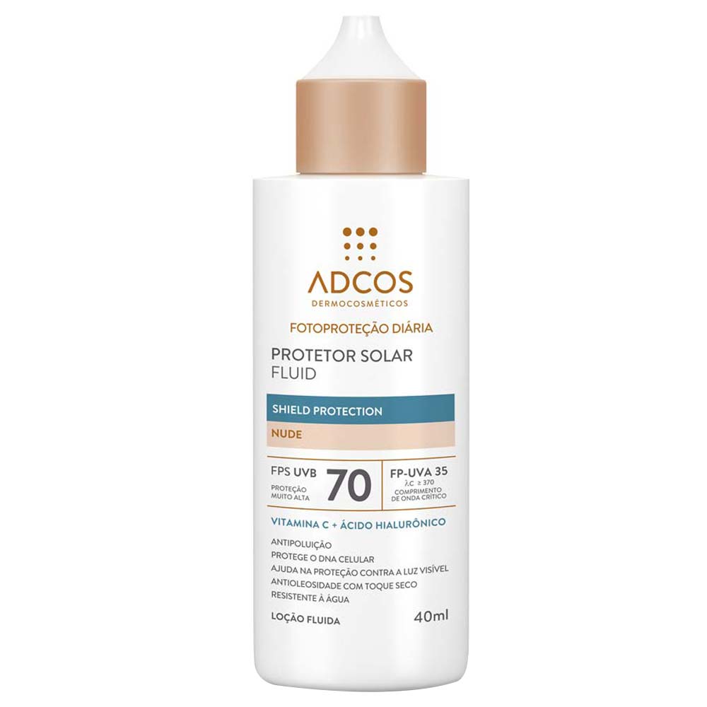 Protetor Solar Facial Adcos Fluid Shield Protection FPS 70 - 40ml Nude