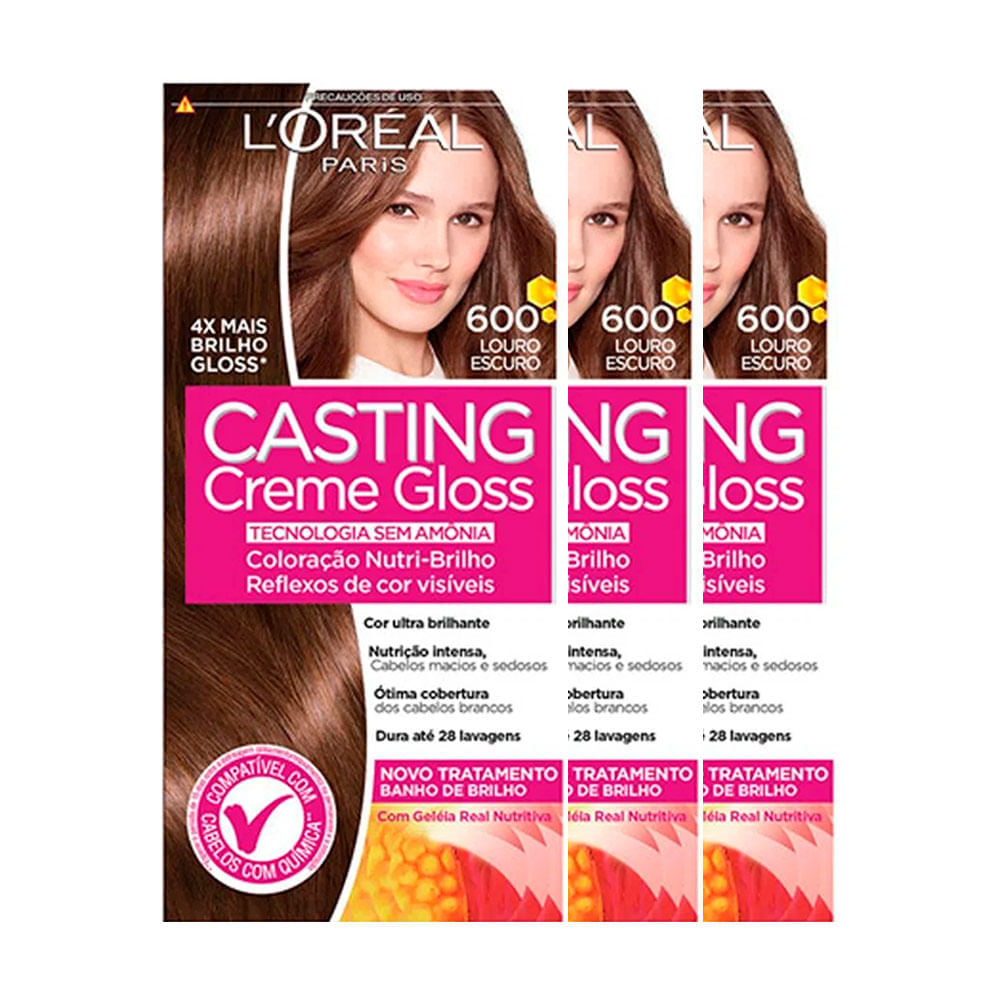 L'Oréal Paris Coloração Casting Creme Gloss Kit - 600 Louro Escuro Kit