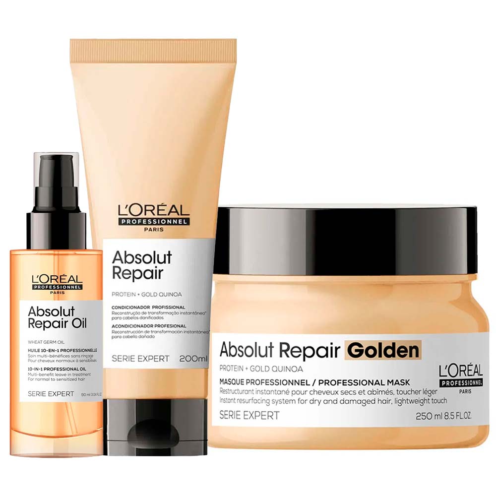 L'oréal Professionnel Absolut Repair Kit Condicionador + Máscara Light + Óleo Kit