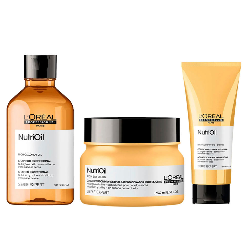 L'oréal Professionnel Nutrioil Kit – Shampoo + Condicionador + Máscara Kit