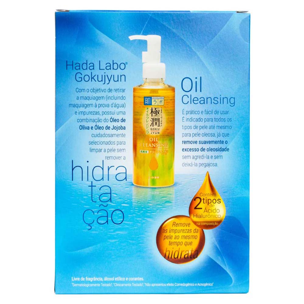 Hada Labo Gokujyun Kit - Óleo de Limpeza Facial + Massageador Facial Polvo Kit
