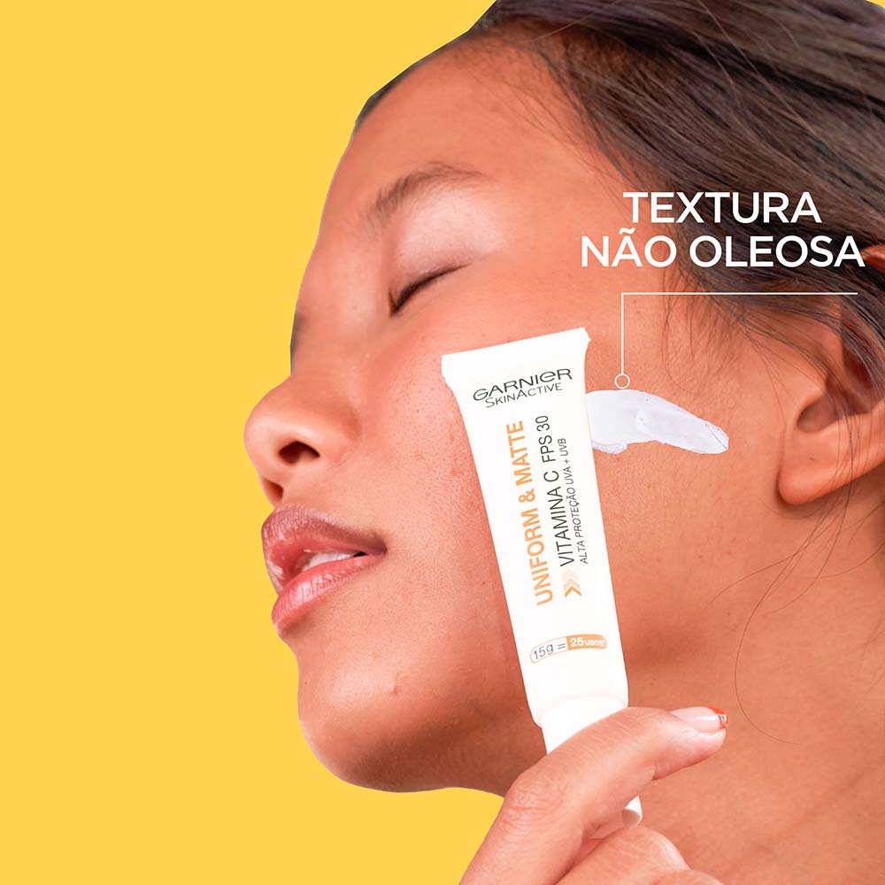 Protetor Solar Facial Hidratante Garnier Uniform & Matte Vitamina C FPS30 15g