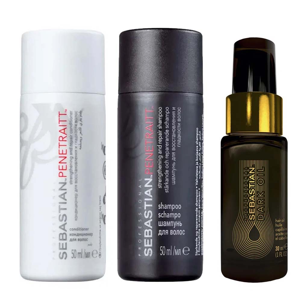 Sebastian Penetraitt Kit Travel Size– Shampoo + Condicionador + Dark Oil Óleo