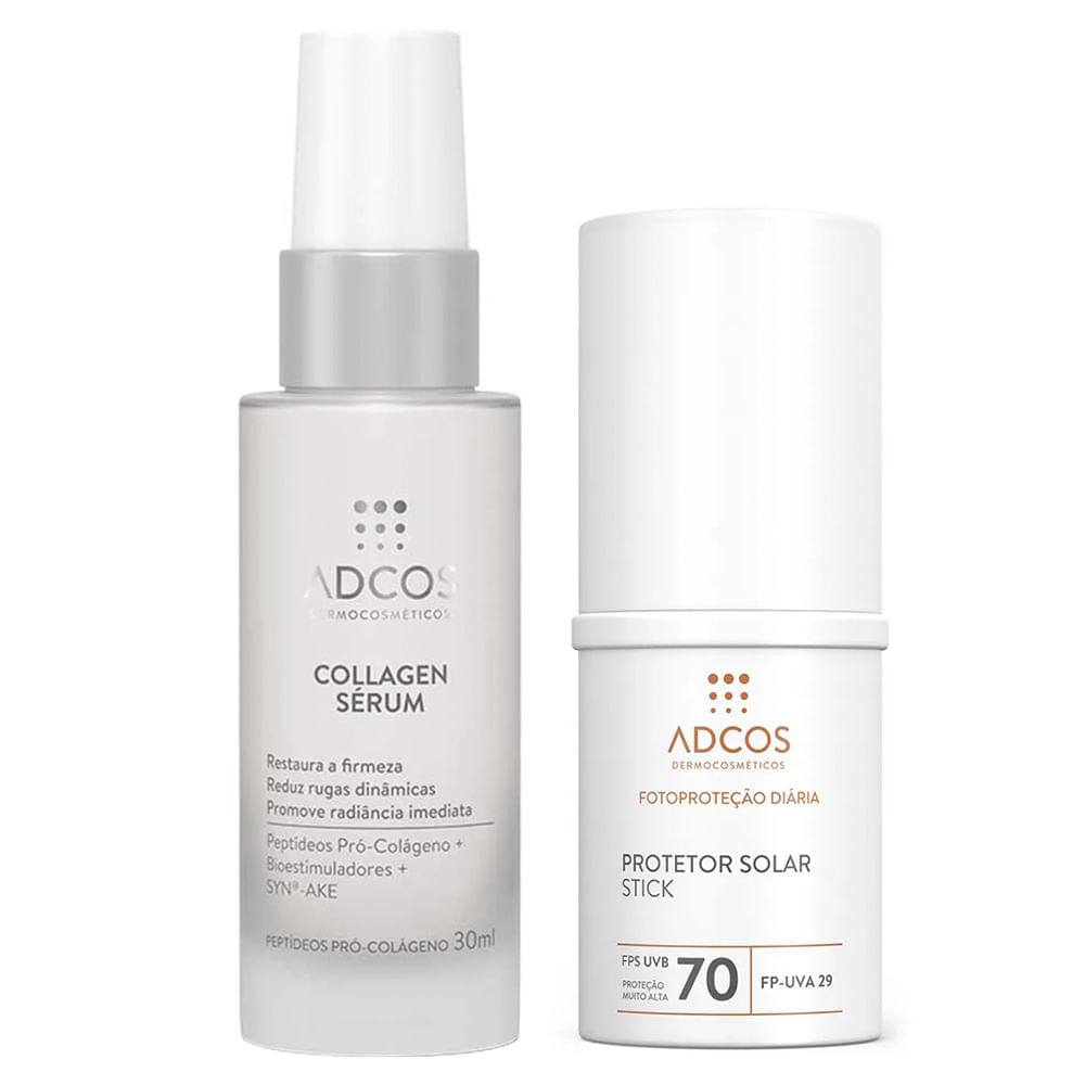 Adcos Dermocosméticos Kit Sérum Facial + Protetor Solar Stick Incolor