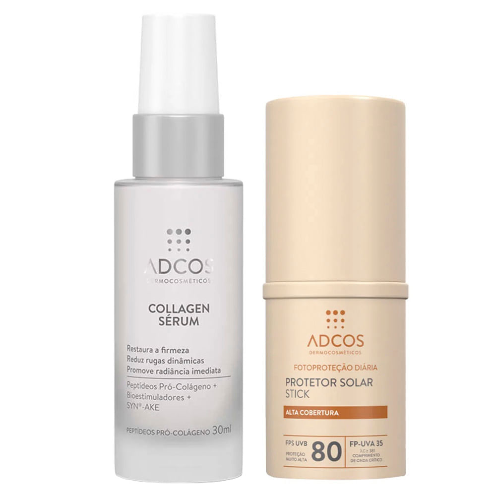 Adcos Dermocosméticos Kit Sérum Facial + Protetor Solar Stick Com Cor Bronze