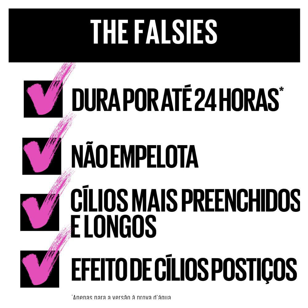 Máscara de Cílios Maybelline The Falsies Lavável Preto