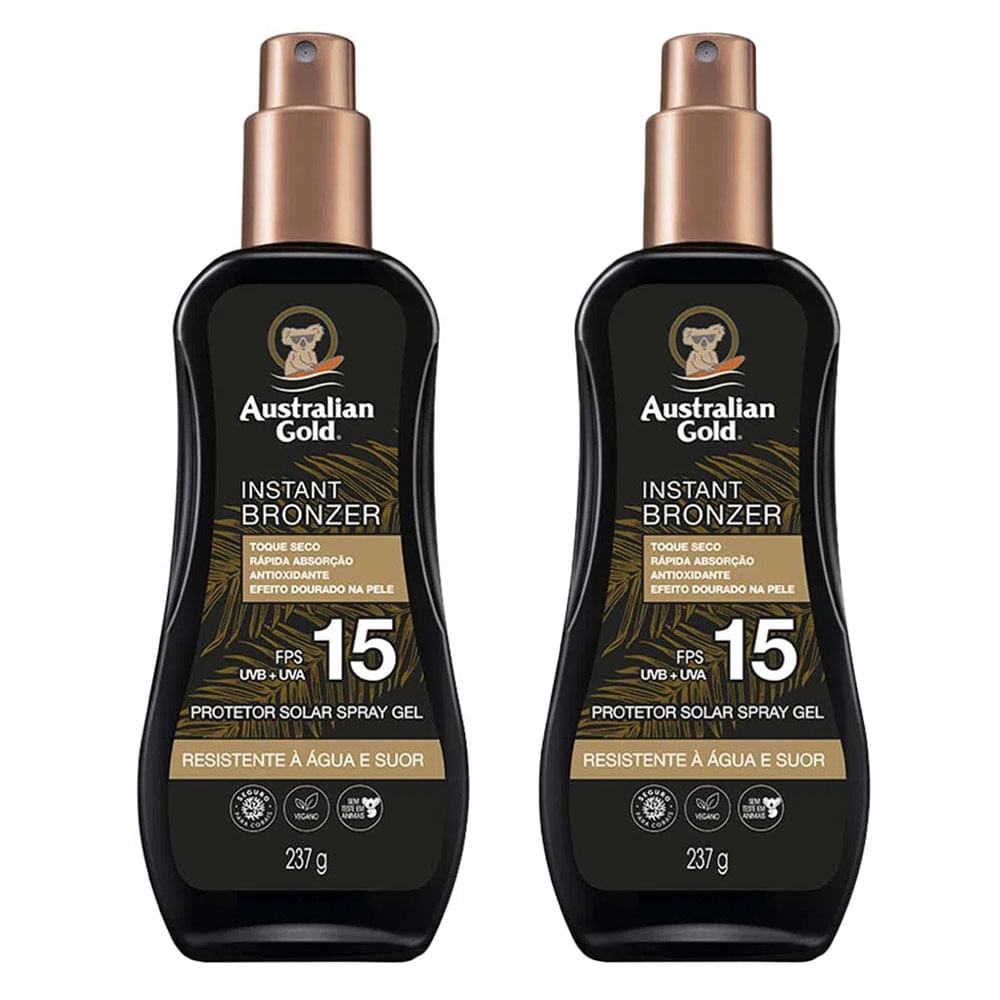 Australian Gold Instant Bronzer Kit Com 2 Protetores FPS 15