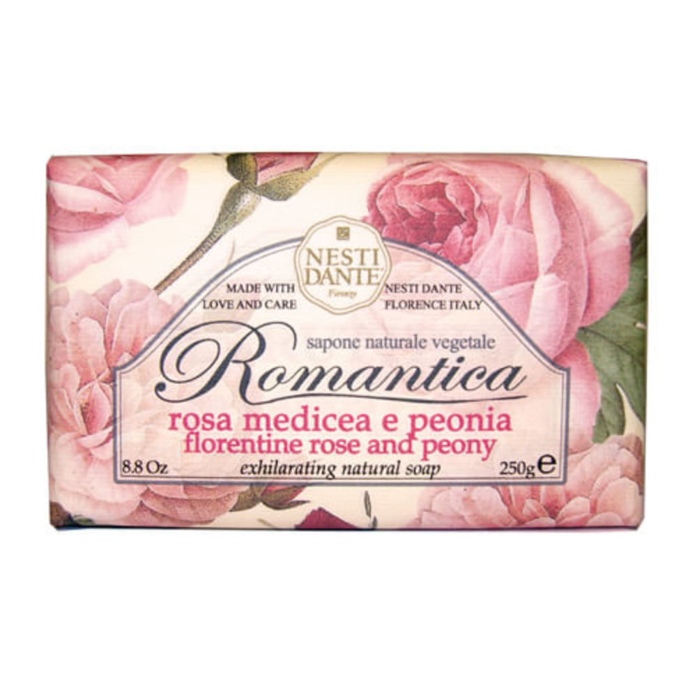 Romântica Rosas Florentinas com Essências de Peônia Nesti Dante Sabonete Perfumado em Barra 250g