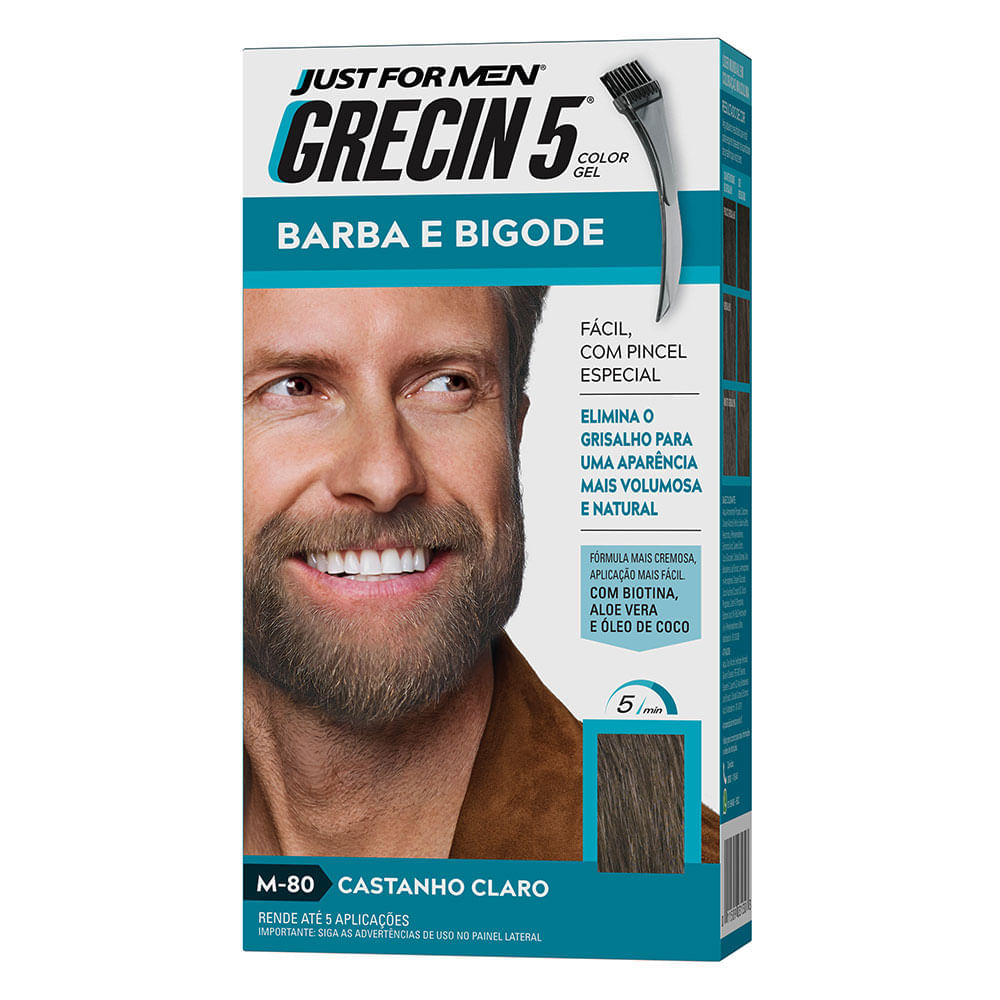 Coloração para Barba e Bigode Grecin 5 Castanho Claro 28g