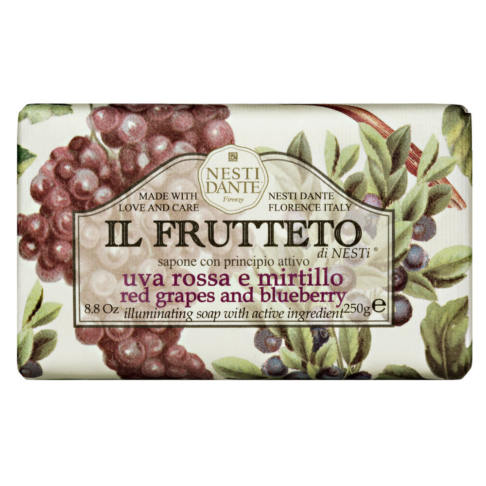 Il Frutteto Uvas Vermelhas com Mirtilo Nesti Dante Sabonete Frutal em Barra 250g