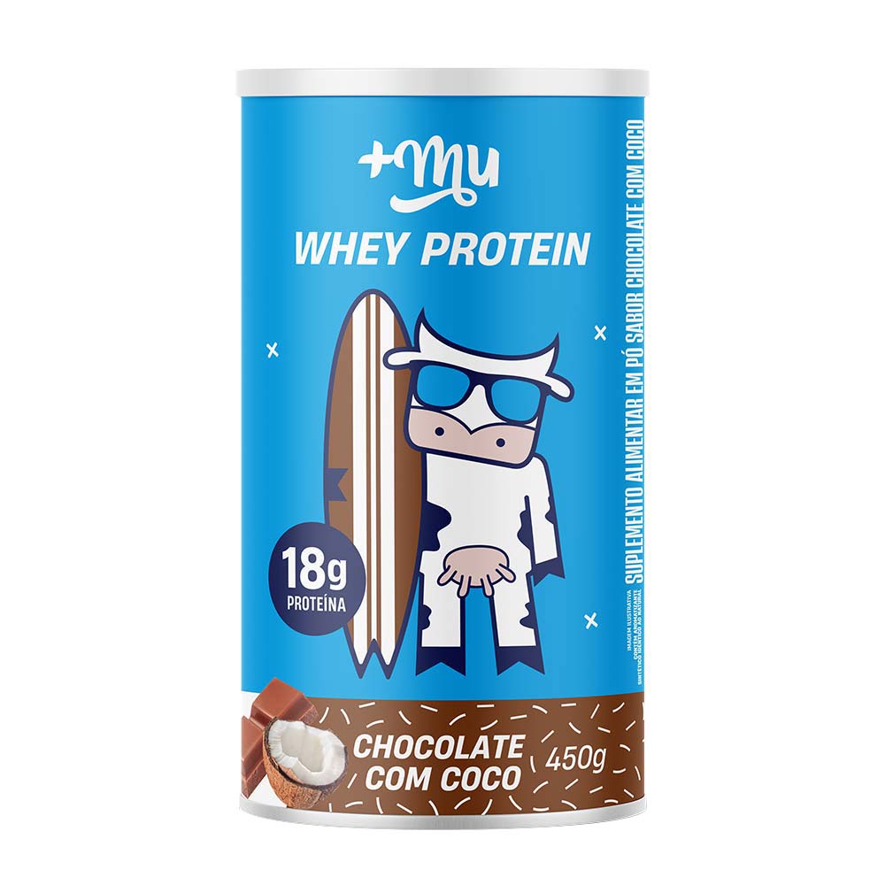 Whey Concentrado Mais Mu Chocolate com Coco 450g