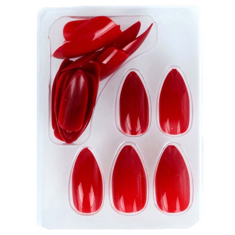 Unhas Postiças Macrilan Estilo Stiletto Vermelho Escuro UP501
