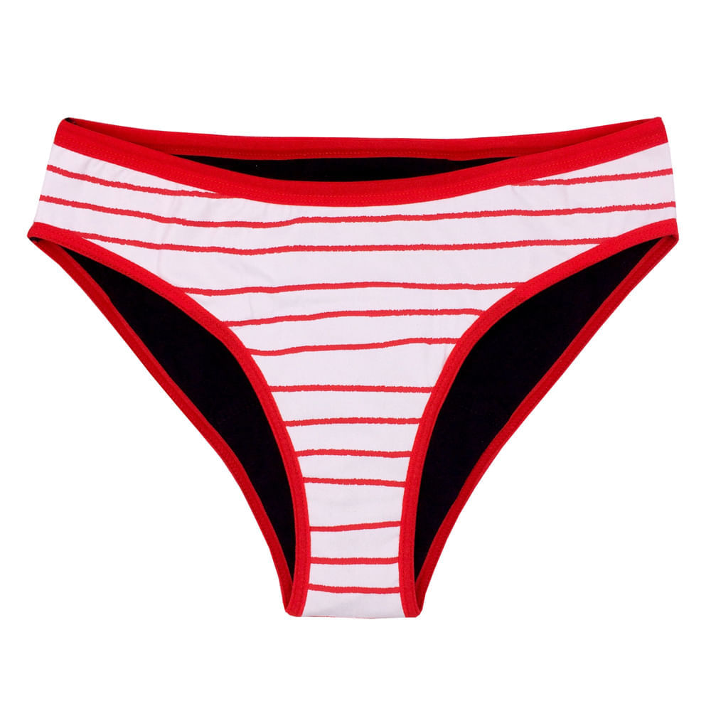 Calcinha Absorvente Básica  Korui Branca E Vermelha G
