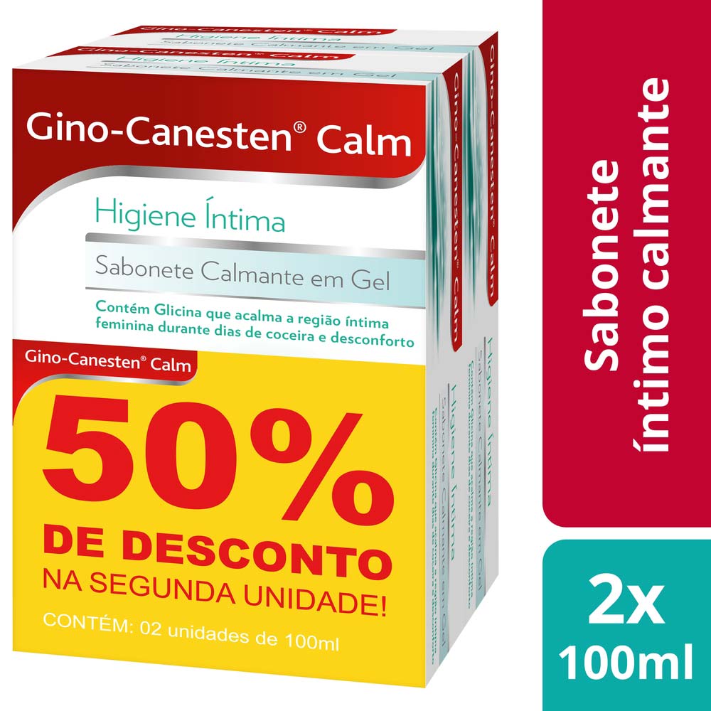 Sabonete Íntimo em Gel Gino-Canesten Calm Kit Promocional 2 unidades 100ml
