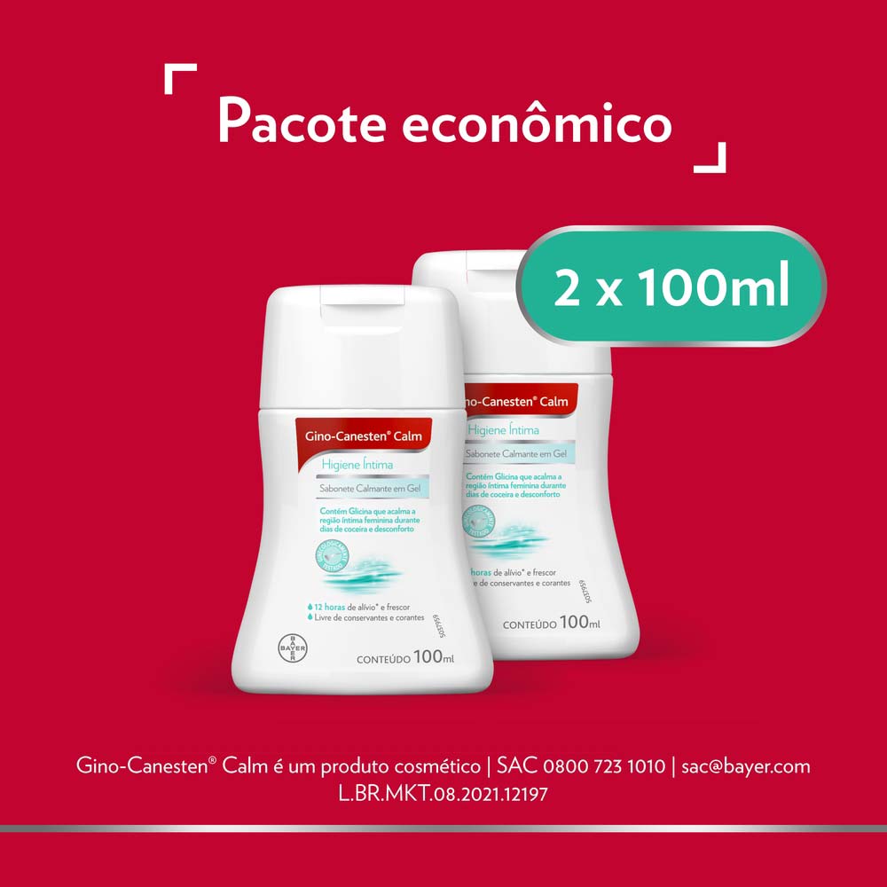 Sabonete Íntimo em Gel Gino-Canesten Calm Kit Promocional 2 unidades 100ml
