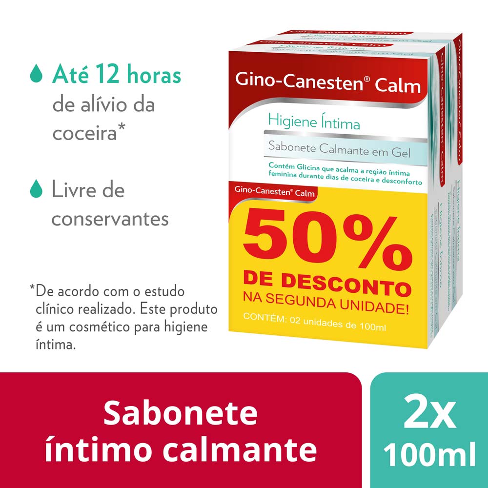 Sabonete Íntimo em Gel Gino-Canesten Calm Kit Promocional 2 unidades 100ml