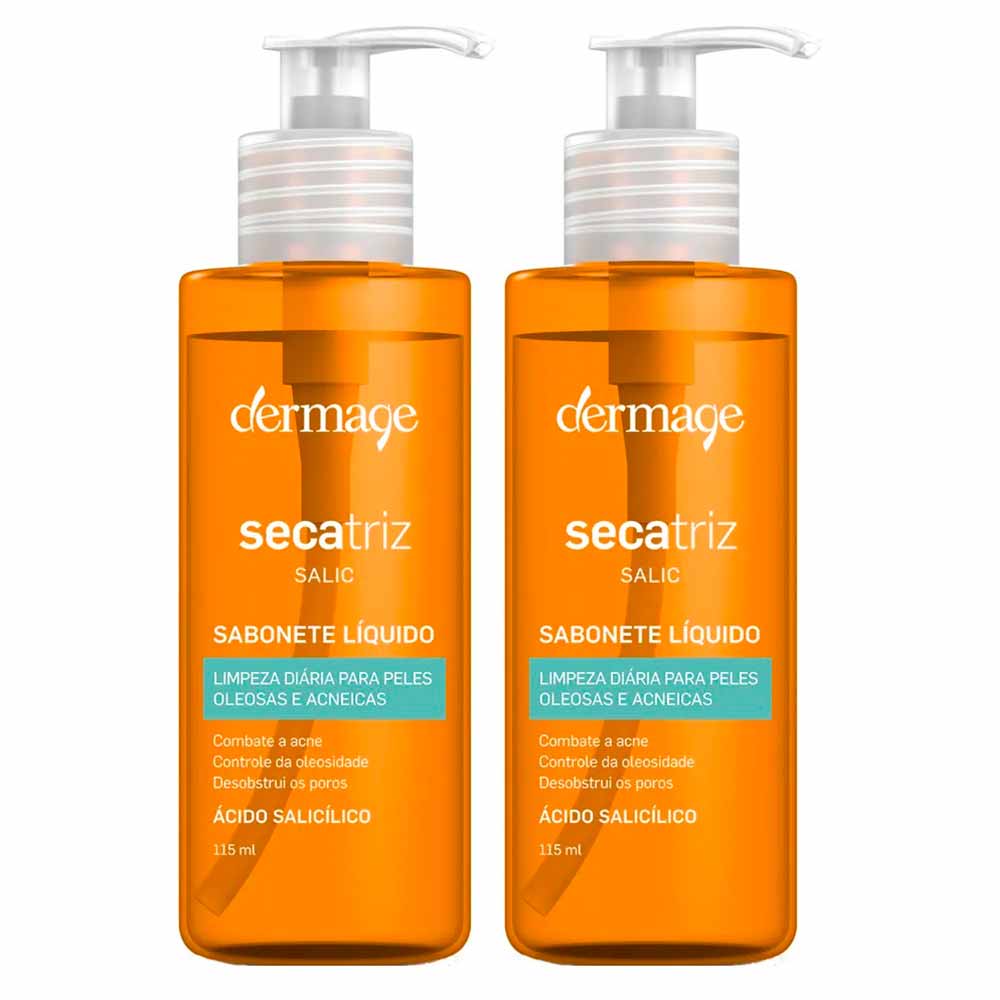 Dermage Secatriz Salic Kit Com 2 Sabonetes Líquidos Para Peles Oleosas E Acneicas