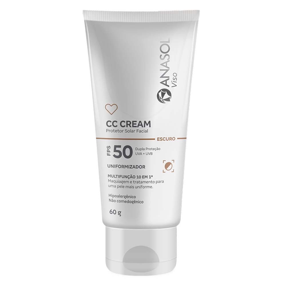 Cc Cream Facial Anasol Viso Fps50 Escuro
