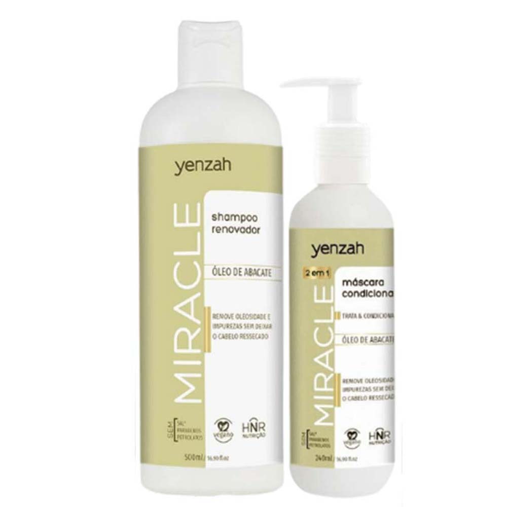 Yenzah Miracle Óleo De Abacate Kit Shampoo + Máscara