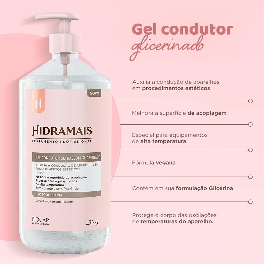 Gel Condutor Ultrassom Glicerinado Hidramais 1,35kg