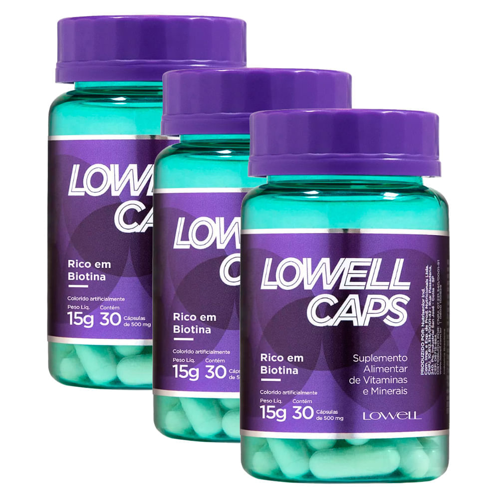 Lowell Caps Kit Cápsulas de Crescimento X3