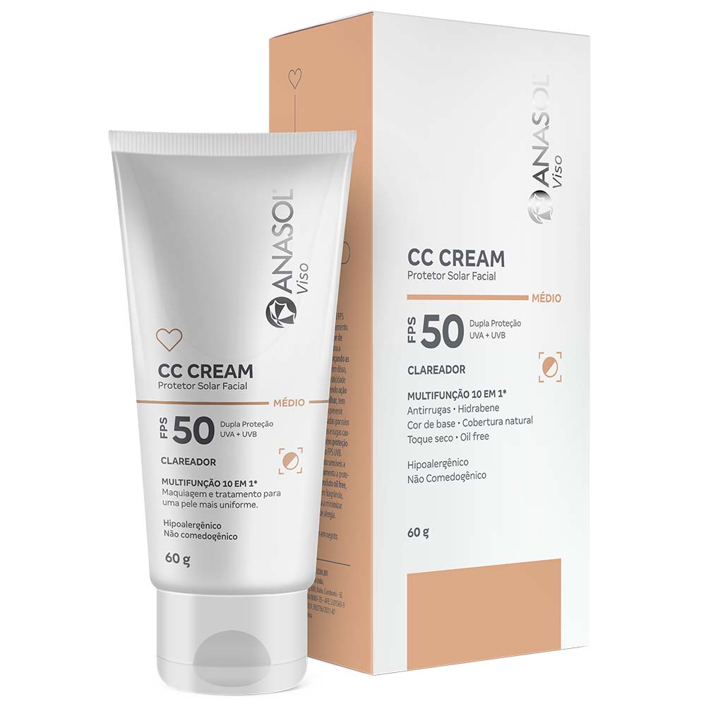 CC Cream Facial FPS50 Anasol Viso Médio