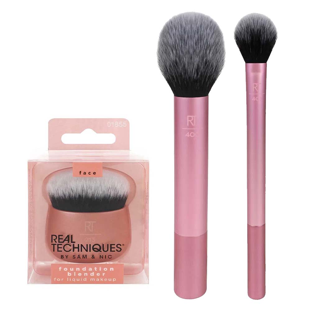 Real Techniques Kit Com 3 Pinceis – Base + Blush + Finalização