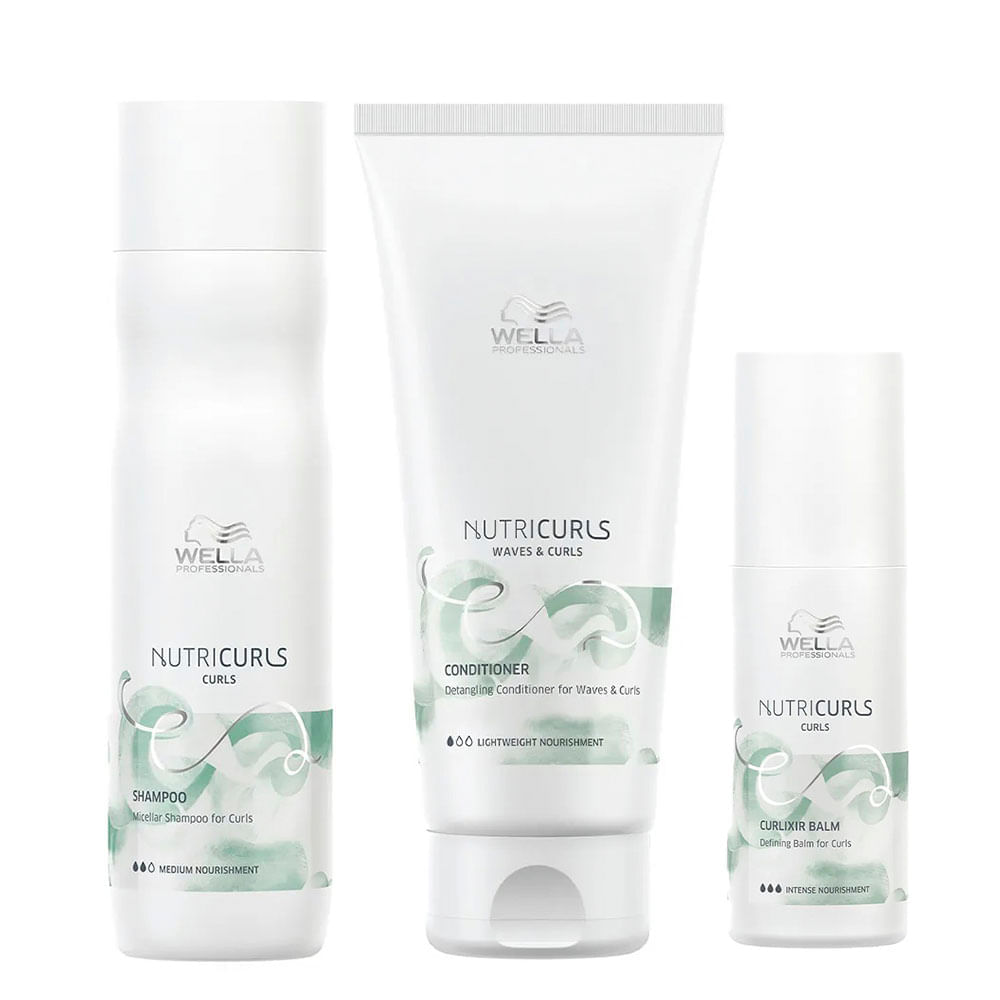 Wella Professionals NutriCurls Kit – Shampoo + Condicionador + Leave-In