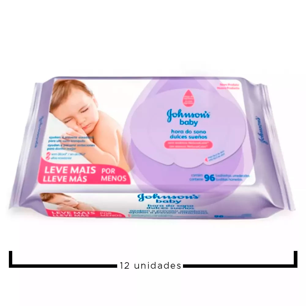 Kit Johnson’s Baby Hora do Sono Toalhas Umedecidas 12x 96 Un