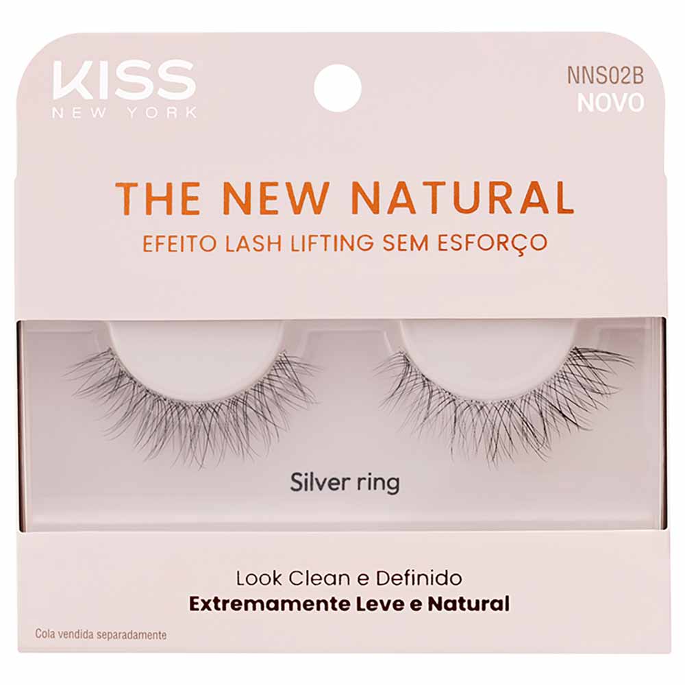 Cílios Postiços Kiss New York The New Natural Silver Ring 1 par