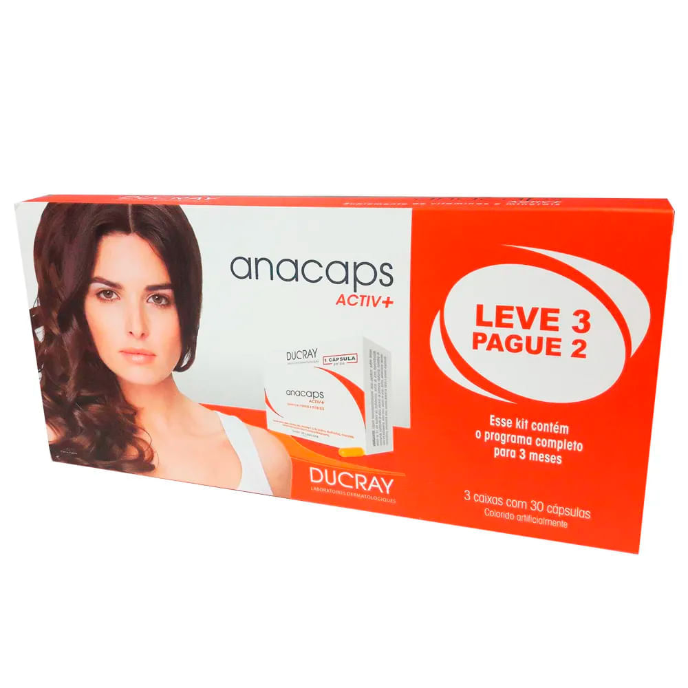 Ducray Anacaps Active e Anaphase Kit 3 x 30 Cápsulas + Shampoo