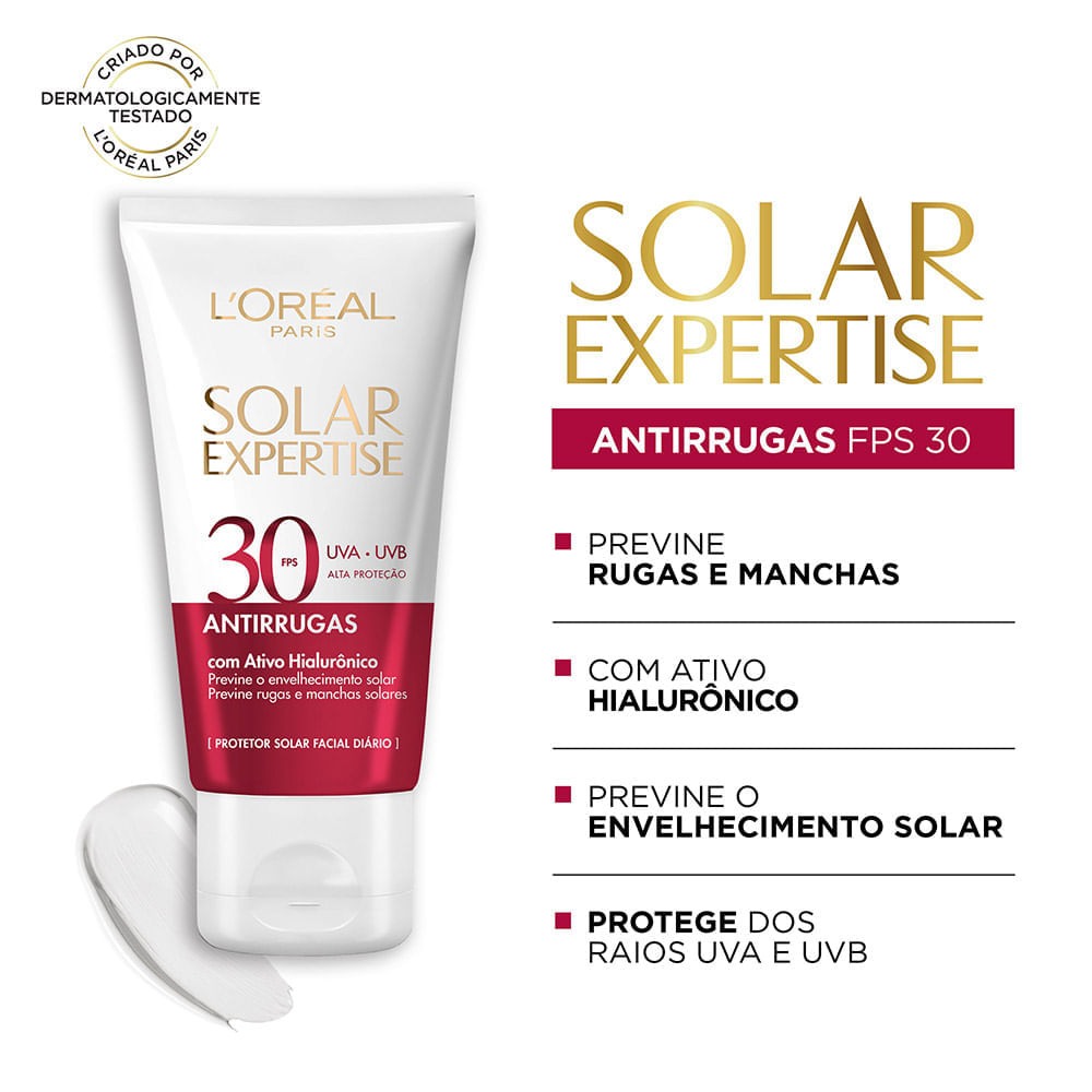 Protetor Solar Facial L'Oréal Paris Solar Expertise Antirrugas FPS30 40g